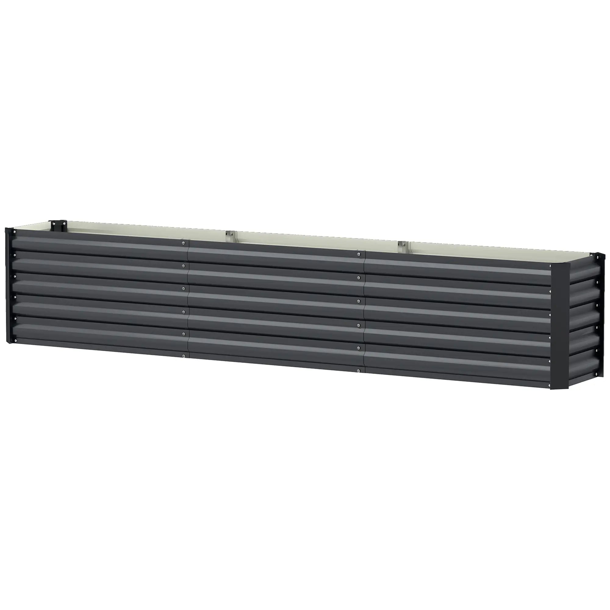 8 x 1.3 x 1.5ft Galvanized Raised Garden Bed, Outdoor Planter Box, Dark Grey Raised Garden Beds Dark Grey at Gallery Canada