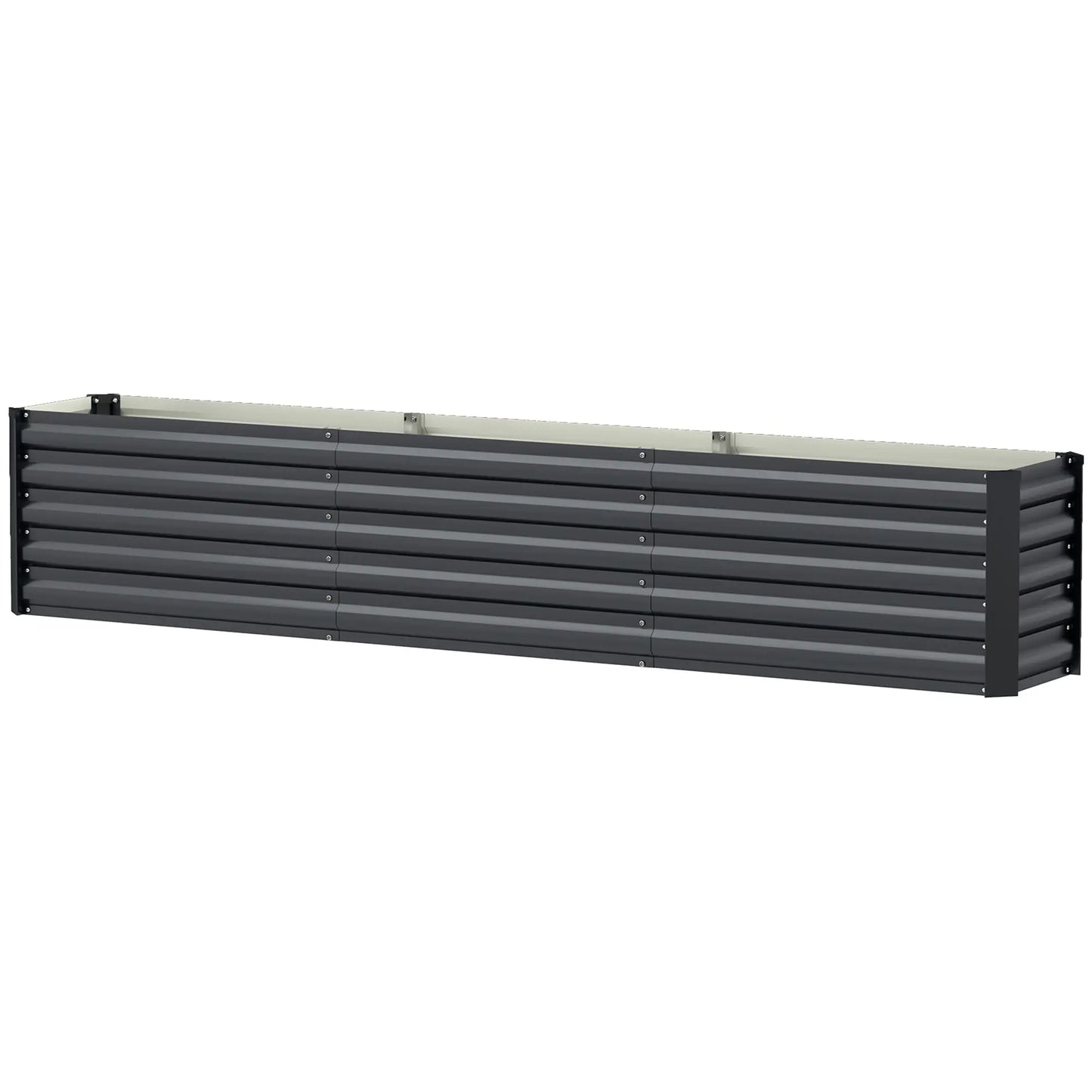 8 x 1.3 x 1.5ft Galvanized Raised Garden Bed, Outdoor Planter Box, Dark Grey Raised Garden Beds Dark Grey at Gallery Canada