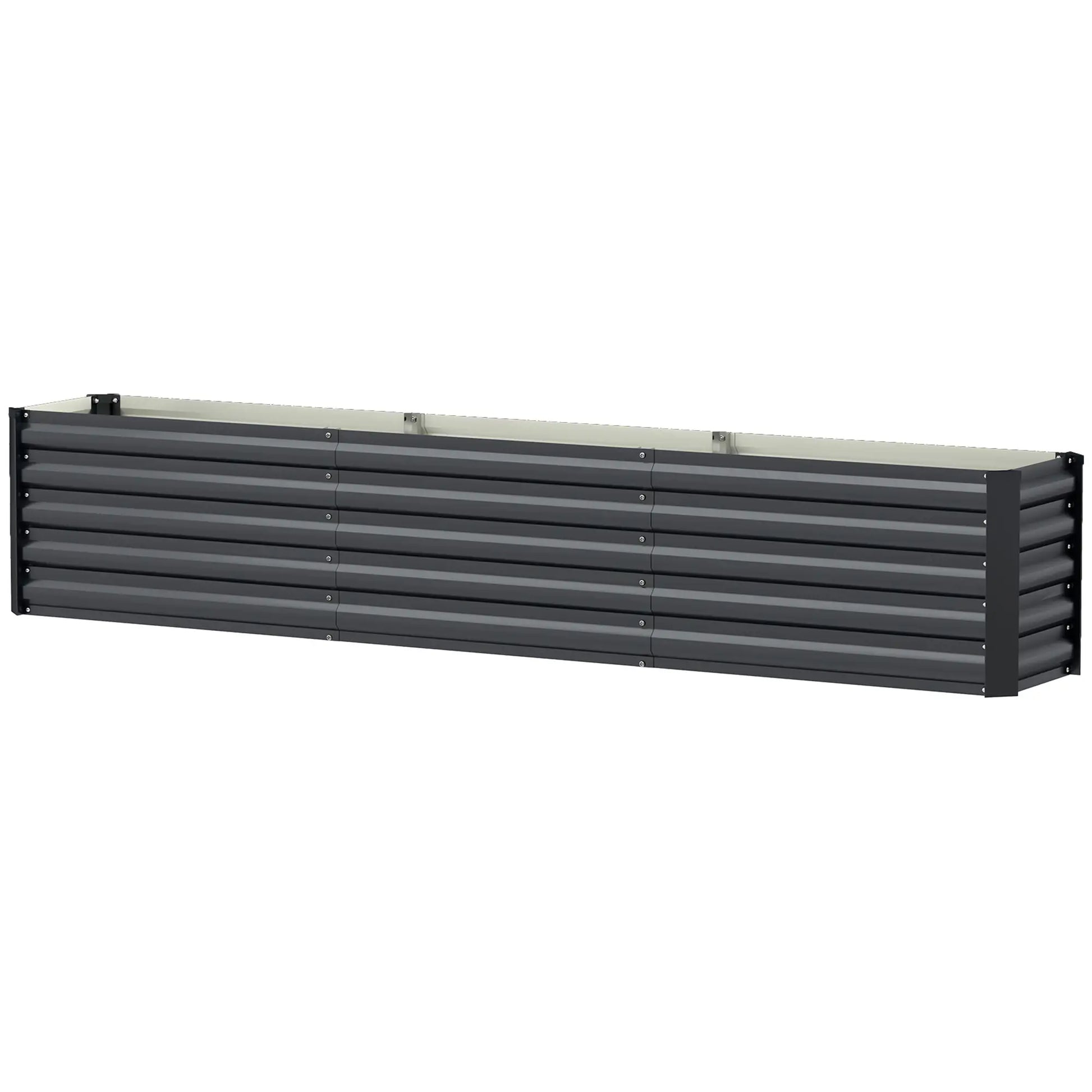 8 x 1.3 x 1.5ft Galvanized Raised Garden Bed, Outdoor Planter Box, Dark Grey Raised Garden Beds Dark Grey at Gallery Canada