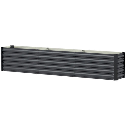 8 x 1.3 x 1.5ft Galvanized Raised Garden Bed, Outdoor Planter Box, Dark Grey Raised Garden Beds Dark Grey at Gallery Canada