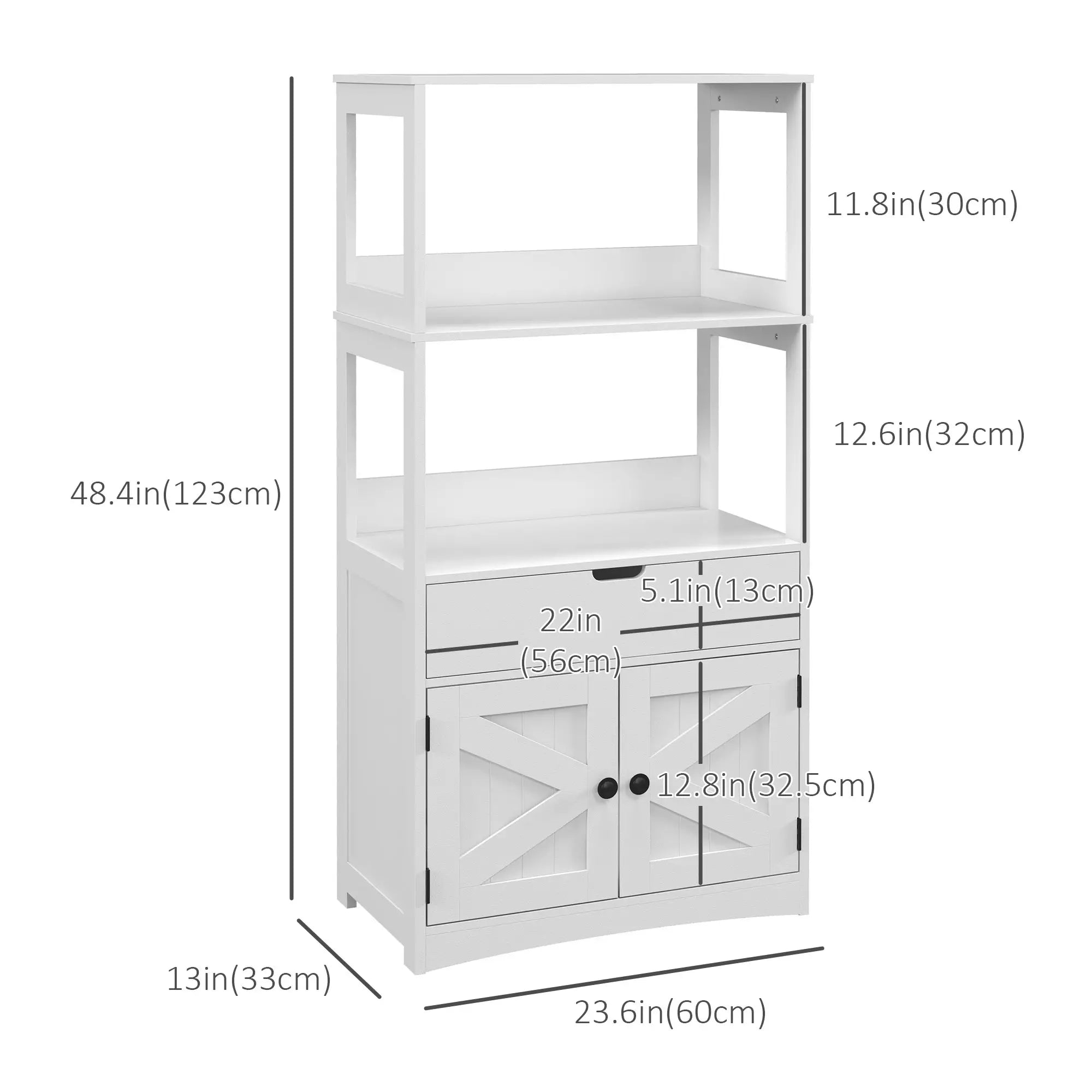 Farmhouse Bathroom Storage Cabinet, Linen Cabinet, 23.5