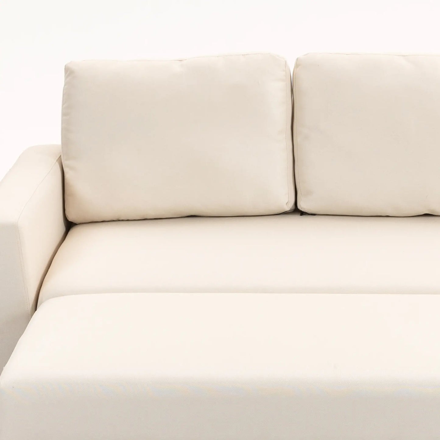 83" Sofa Bed, L Shaped Sectional Couch with Storage Chaise, Cream White