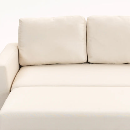 83" Sofa Bed, L Shaped Sectional Couch with Storage Chaise, Cream White