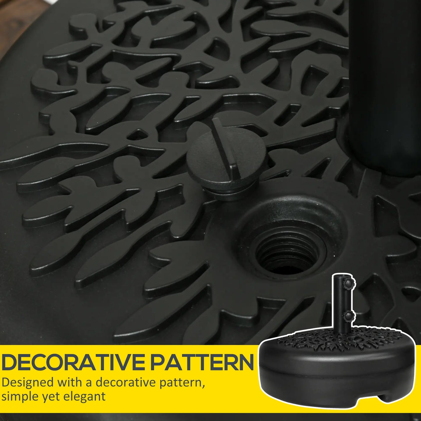 Half Round Umbrella Base, 40lb Water or 46lb Sand, Black Umbrella Bases at Gallery Canada