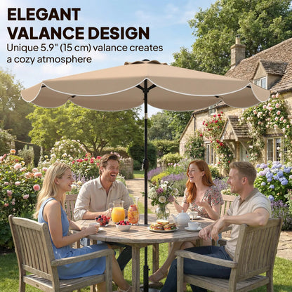 9' x 9' Round Market Umbrella, Tilt Crank Patio, Khaki Sun Umbrellas at Gallery Canada