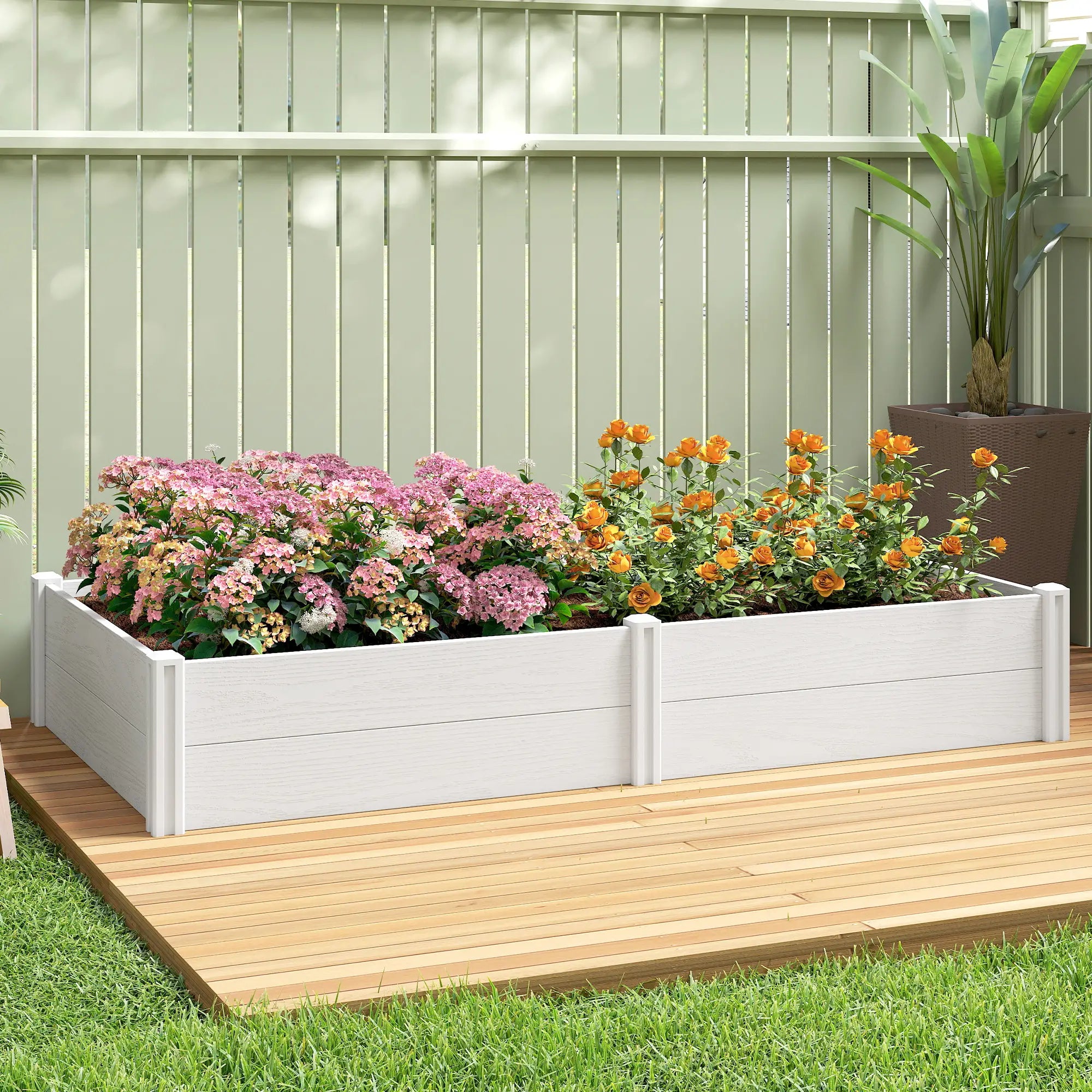 Vinyl Raised Garden Bed Kit, 6.5 x 3 x 1ft, White Raised Garden Beds at Gallery Canada