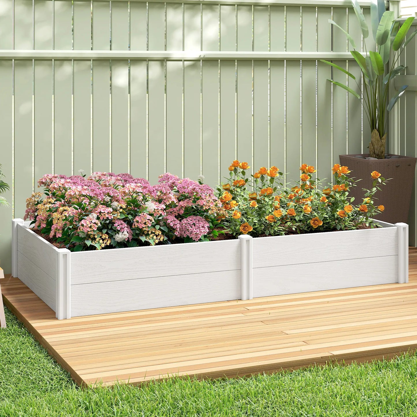 Vinyl Raised Garden Bed Kit, 6.5 x 3 x 1ft, White Raised Garden Beds at Gallery Canada