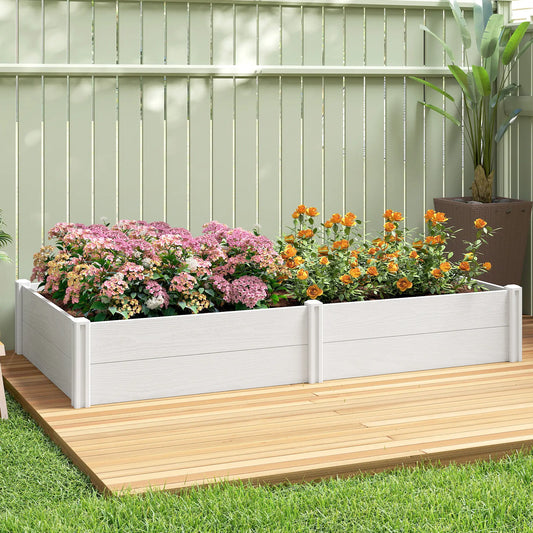 Vinyl Raised Garden Bed Kit, 6.5 x 3 x 1ft, White Raised Garden Beds White at Gallery Canada