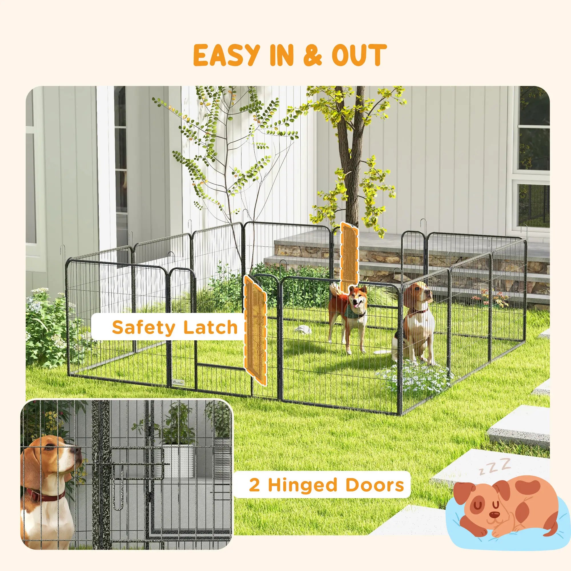 Dog Playpen with Gate, 12 Panels, 31.5