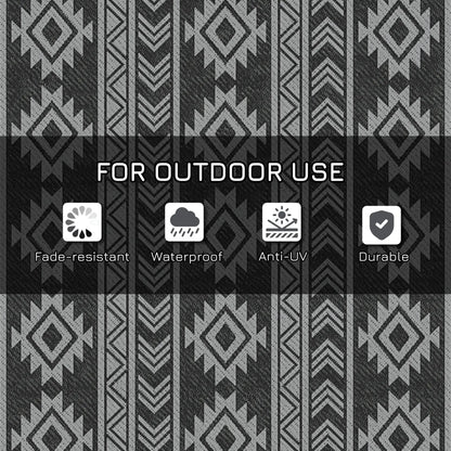 Reversible Outdoor RV Rug, Patio Mat, 6' x 9', Black & Grey Garden Decor at Gallery Canada