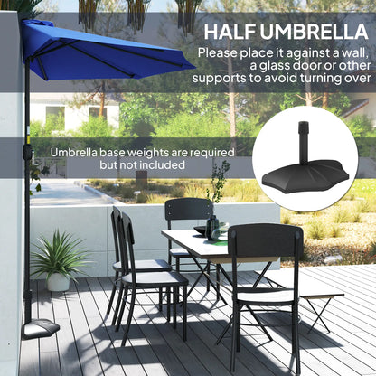 9ft Half Round Umbrella, Outdoor Patio Sun Shade, Deep Blue Half Round Umbrellas at Gallery Canada