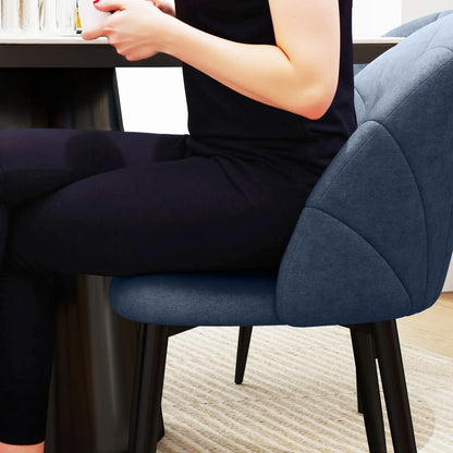 Modern Dining Chairs Set of 4, Upholstered, Metal Legs, Blue Dining Chairs at Gallery Canada