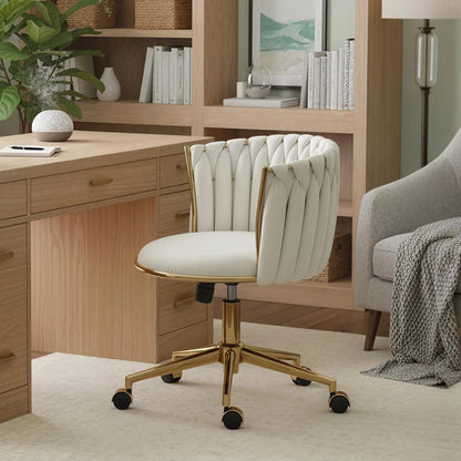 Office Chair, Vanity Chair, Adjustable Height, Rolling Wheels, Cream White Task Chairs at Gallery Canada