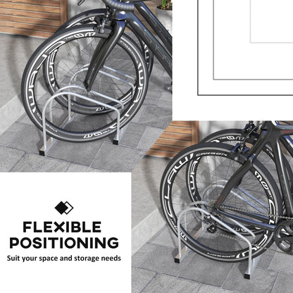 Porte-vélos ajustable pour 2 vélos, support en acier, organisateur de garage, argent