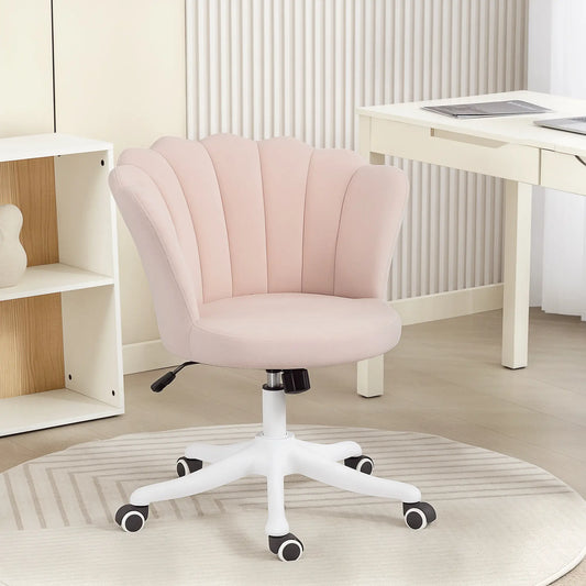 Armless Adjustable Swivel Desk Office Chair, Pink Task Chairs Pink, White at Gallery Canada
