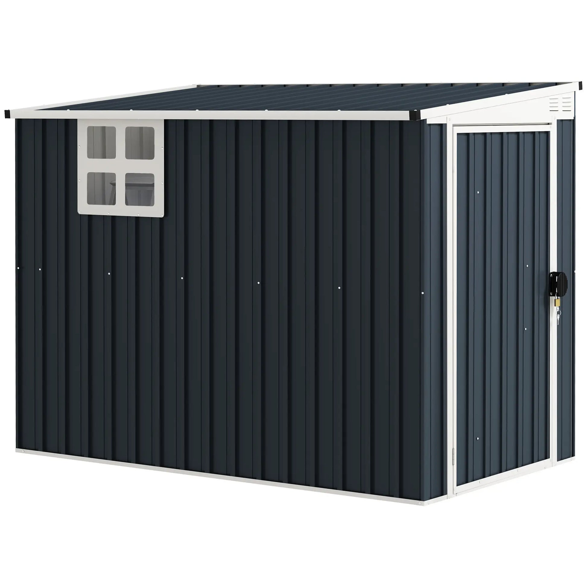 4' x 8' Metal Garden Shed, Outdoor Storage with Window, 2 Vents, Lockable Door Sheds at Gallery Canada