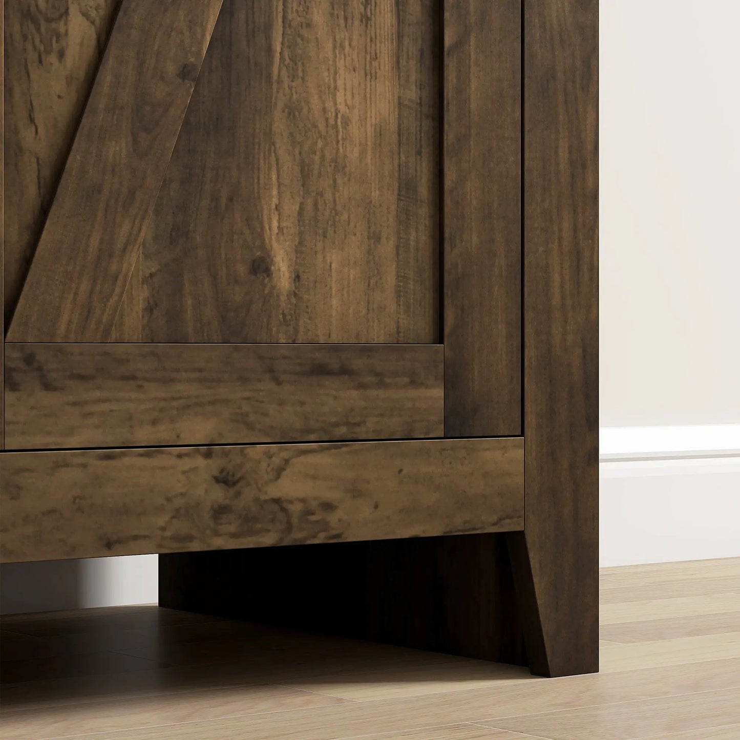 48" Farmhouse Kitchen Pantry Cabinet, Adjustable Shelves, Brown Kitchen Pantry Cabinets at Gallery Canada