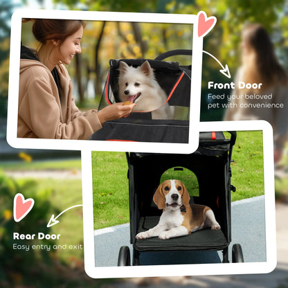 Foldable Pet Stroller, Universal Wheels, Shock Absorber, for Large & Medium Dogs, Black Dog Bike Trailers & Strollers at Gallery Canada