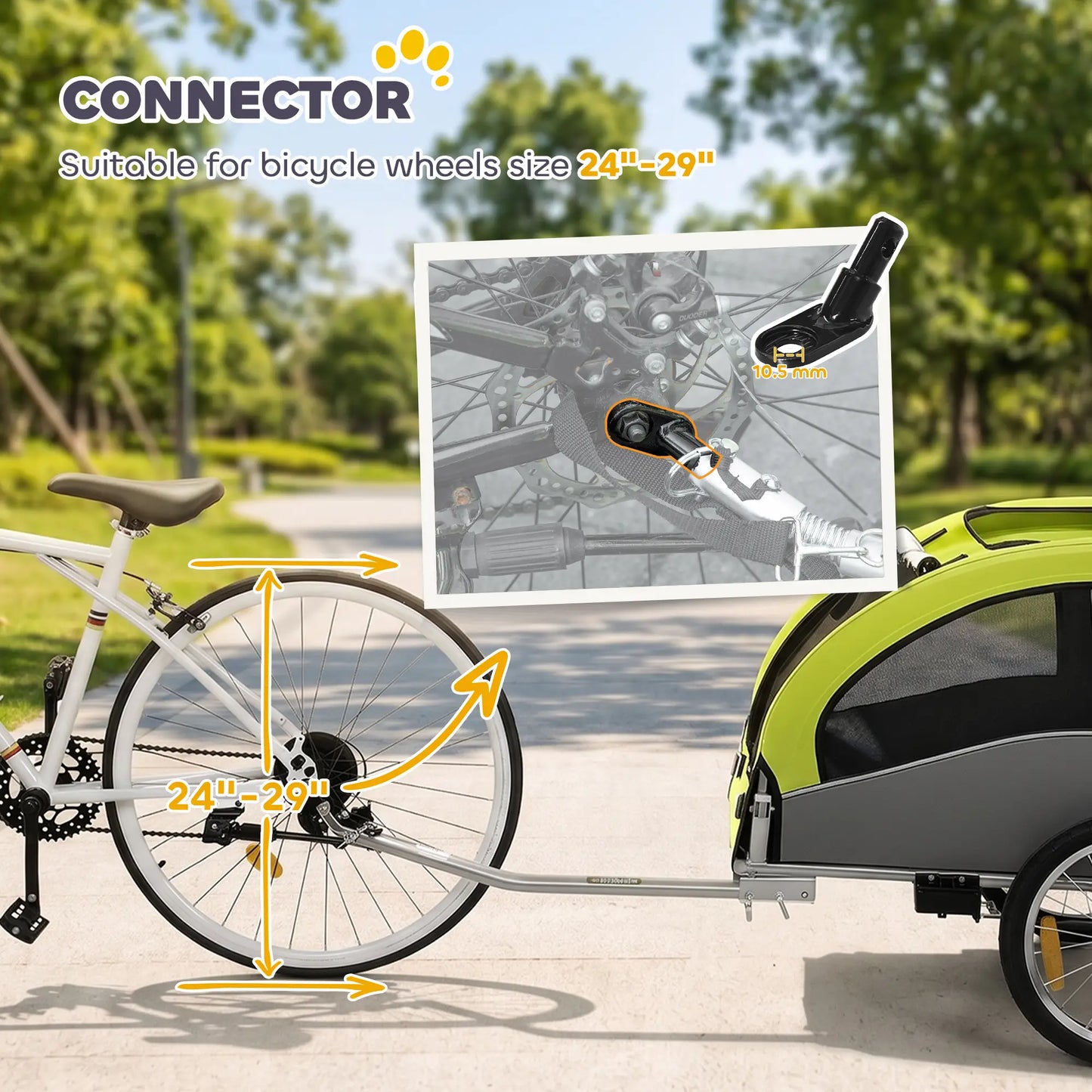 2 in 1 Dog Bike Trailer, Foldable Pet Stroller, Dog Bicycle Trailer with Suspension, Universal Bicycle Coupler, Green Dog Bike Trailers & Strollers at Gallery Canada