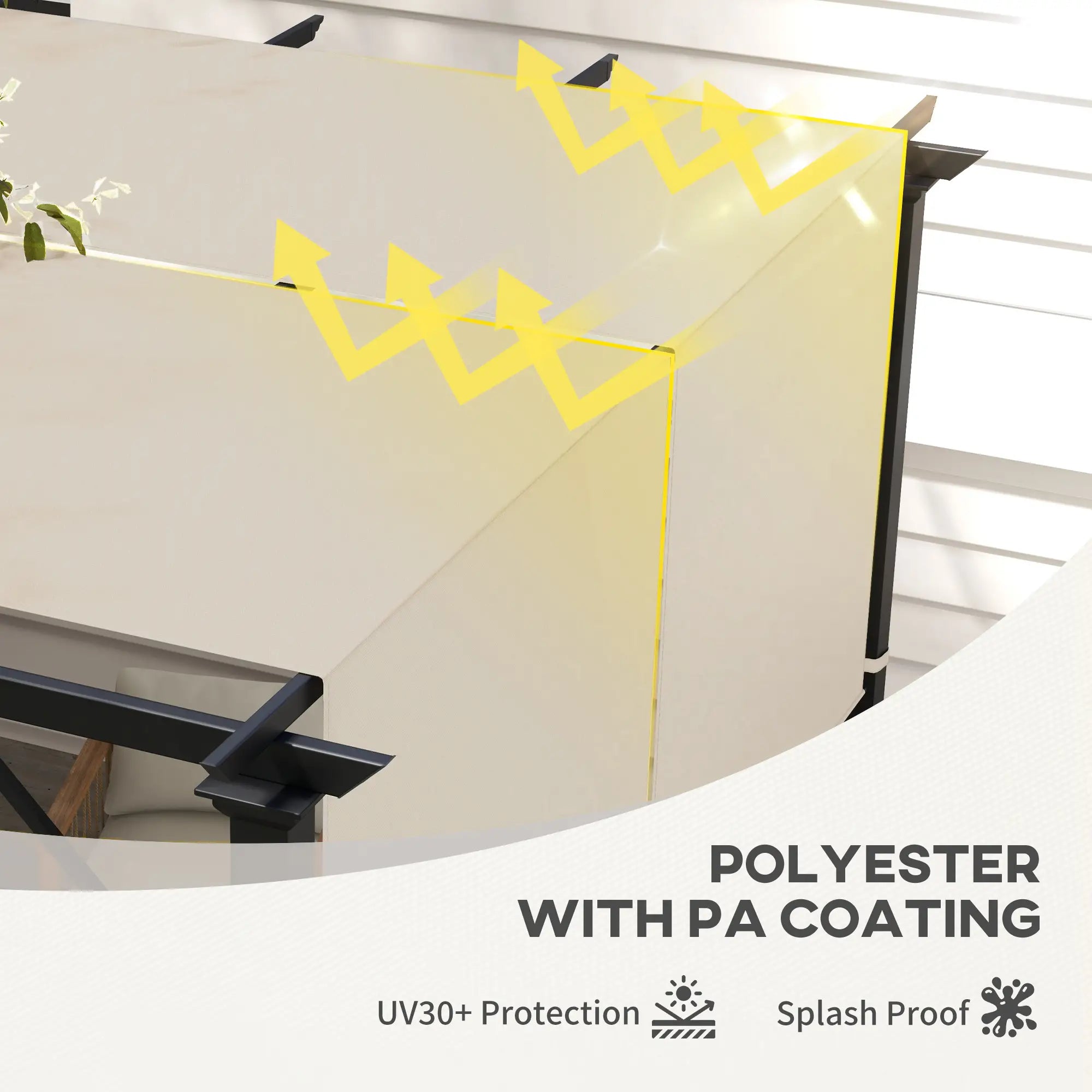 UV Protection Pergola Canopy, 10' x 10', Khaki Gazebo Canopy Replacement at Gallery Canada