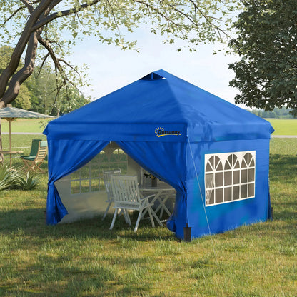 10' x 10' Pop Up Canopy Tent, Instant Sun Shelter, Blue Pop Up Canopies at Gallery Canada