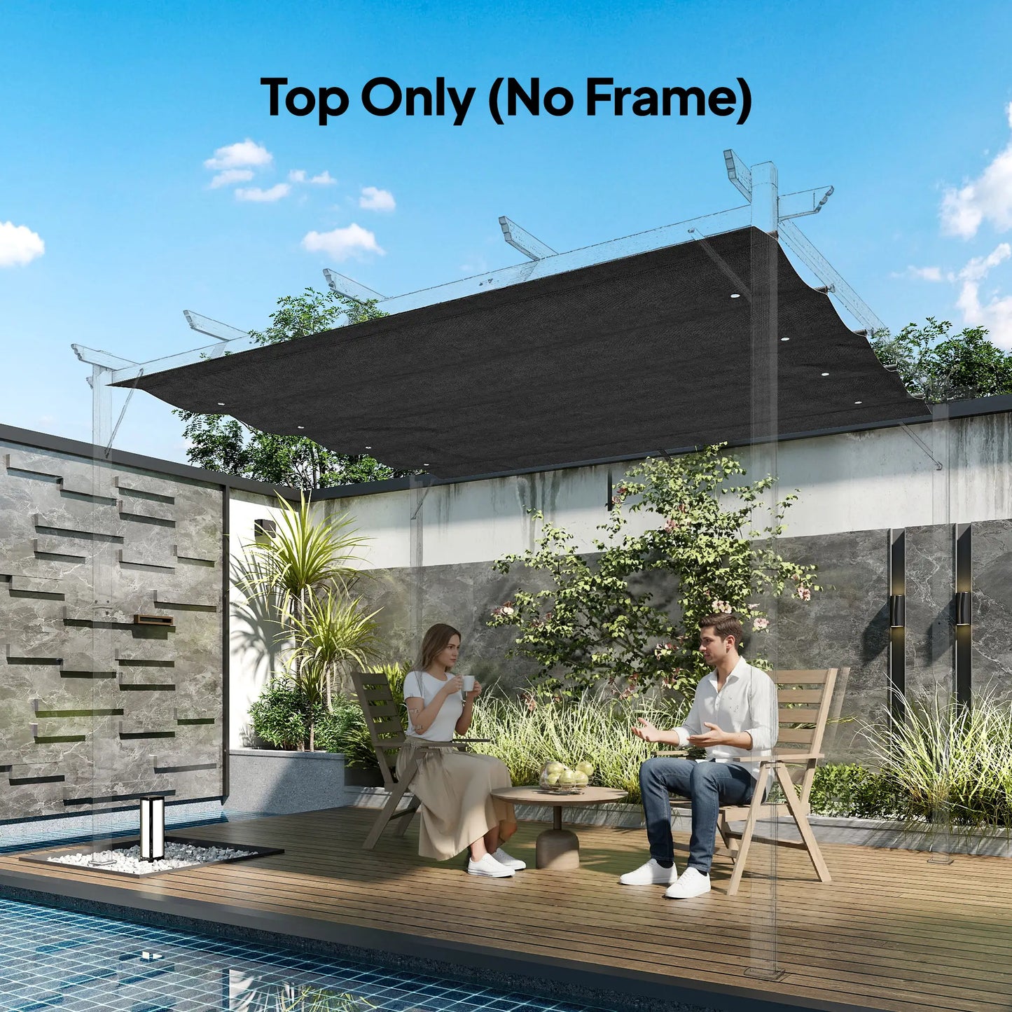 Retractable Pergola Canopy, 10' x 7' Sun Shade, UV30+, Dark Grey Gazebo Canopy Replacement at Gallery Canada