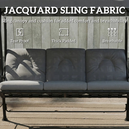 3-Person Patio Swing Chair With Canopy, Light Grey Porch Swings with Canopy at Gallery Canada