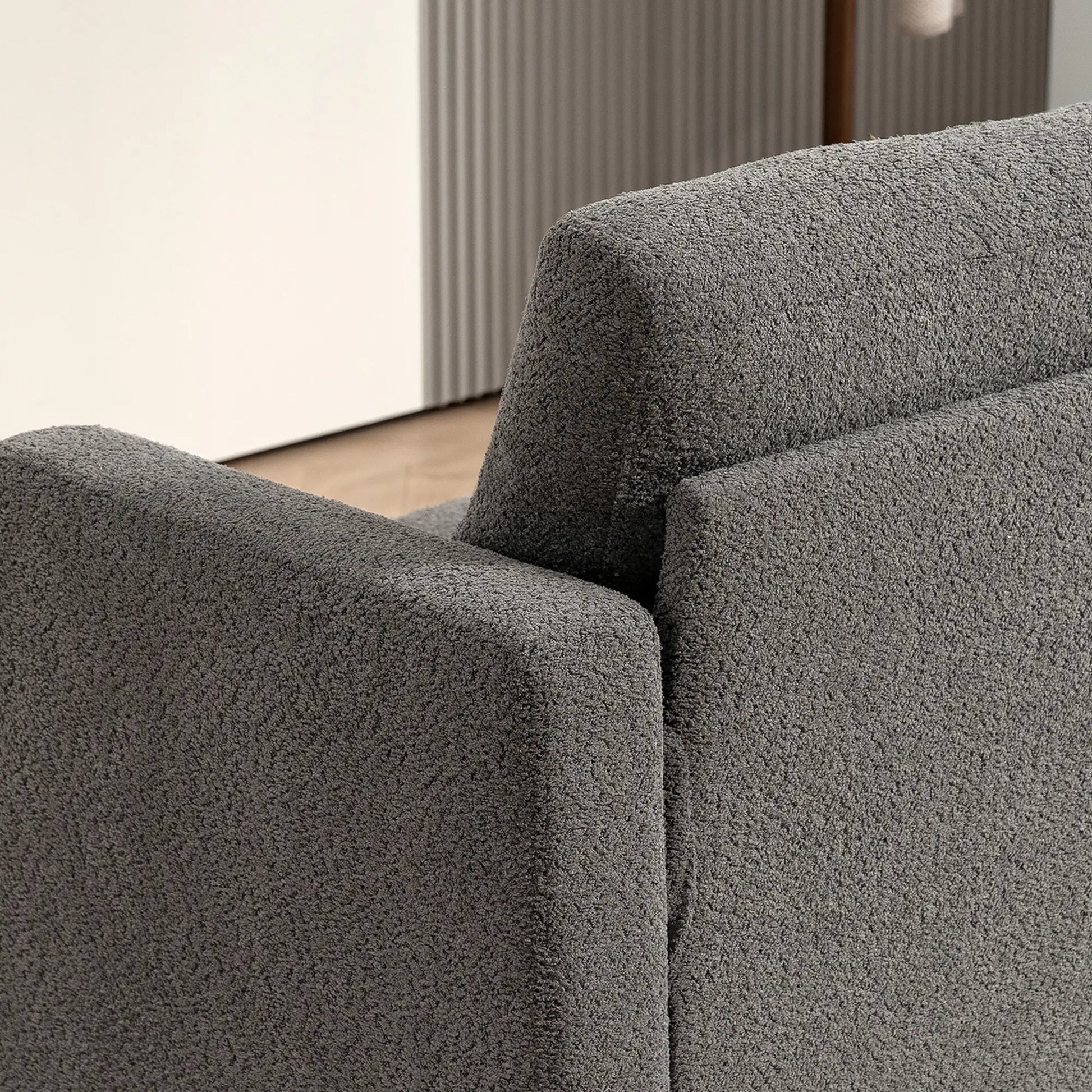 54.3" Loveseat Sofa, 2 Seater, Removable Cushions, Solid Wood Frame, Dark Grey 2-Seater Sofas at Gallery Canada