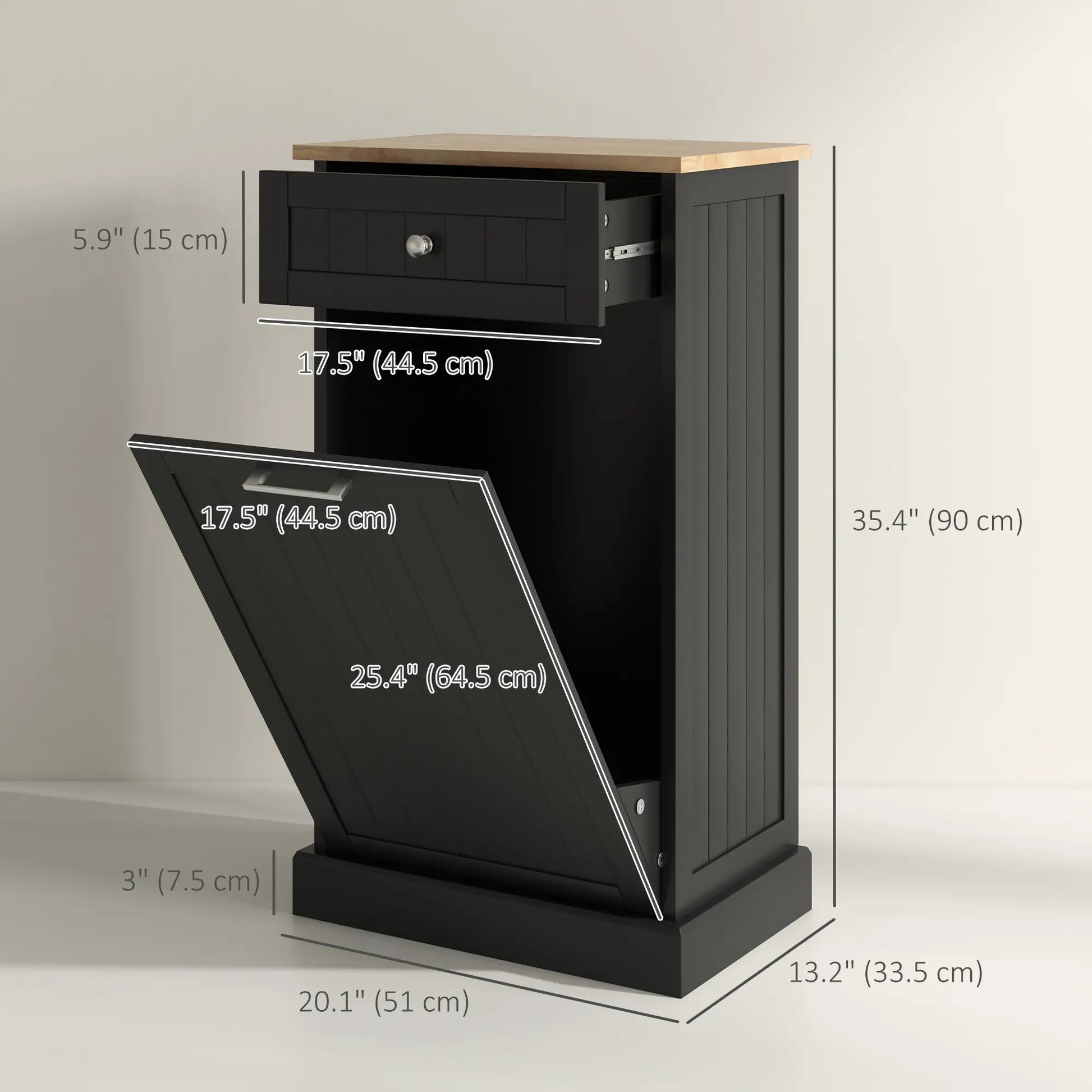 Kitchen Tilt Out Trash Bin Cabinet, Free Standing, Black Storage Cabinets at Gallery Canada