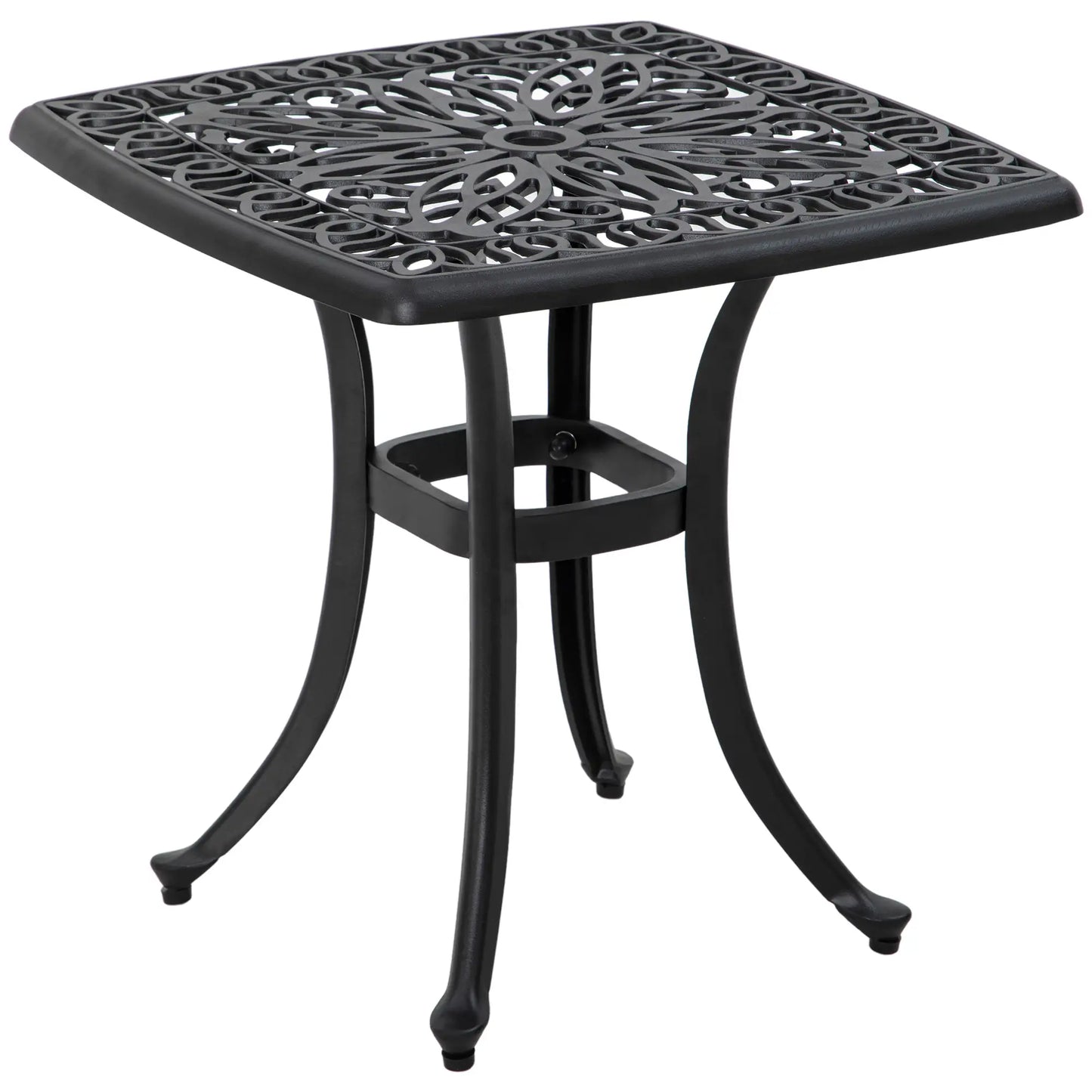 21" Square Outdoor End Table, Cast Aluminum Patio Side Table, Black Patio Side Tables Black at Gallery Canada