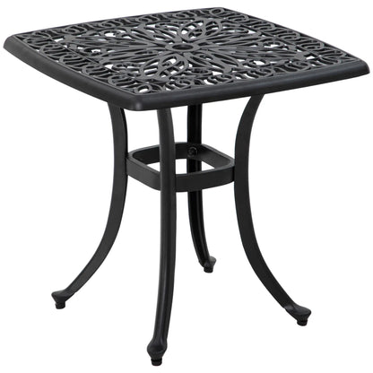 21" Square Outdoor End Table, Cast Aluminum Patio Side Table, Black Patio Side Tables Black at Gallery Canada