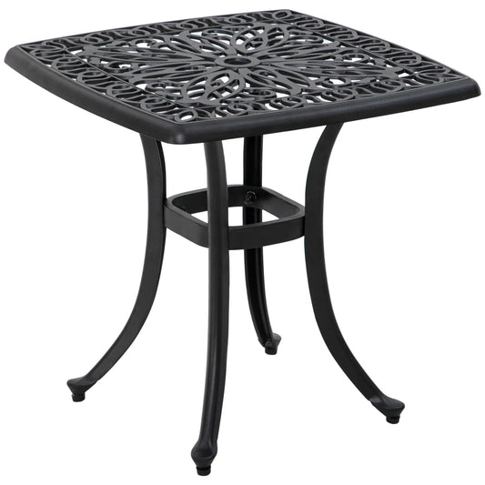 21" Square Outdoor End Table, Cast Aluminum Patio Side Table, Black Patio Side Tables Black at Gallery Canada
