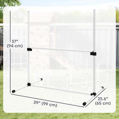 6 Pc Dog Agility Training Kit, Adjustable Jump Bar, White Dog Agility Training Equipment at Gallery Canada