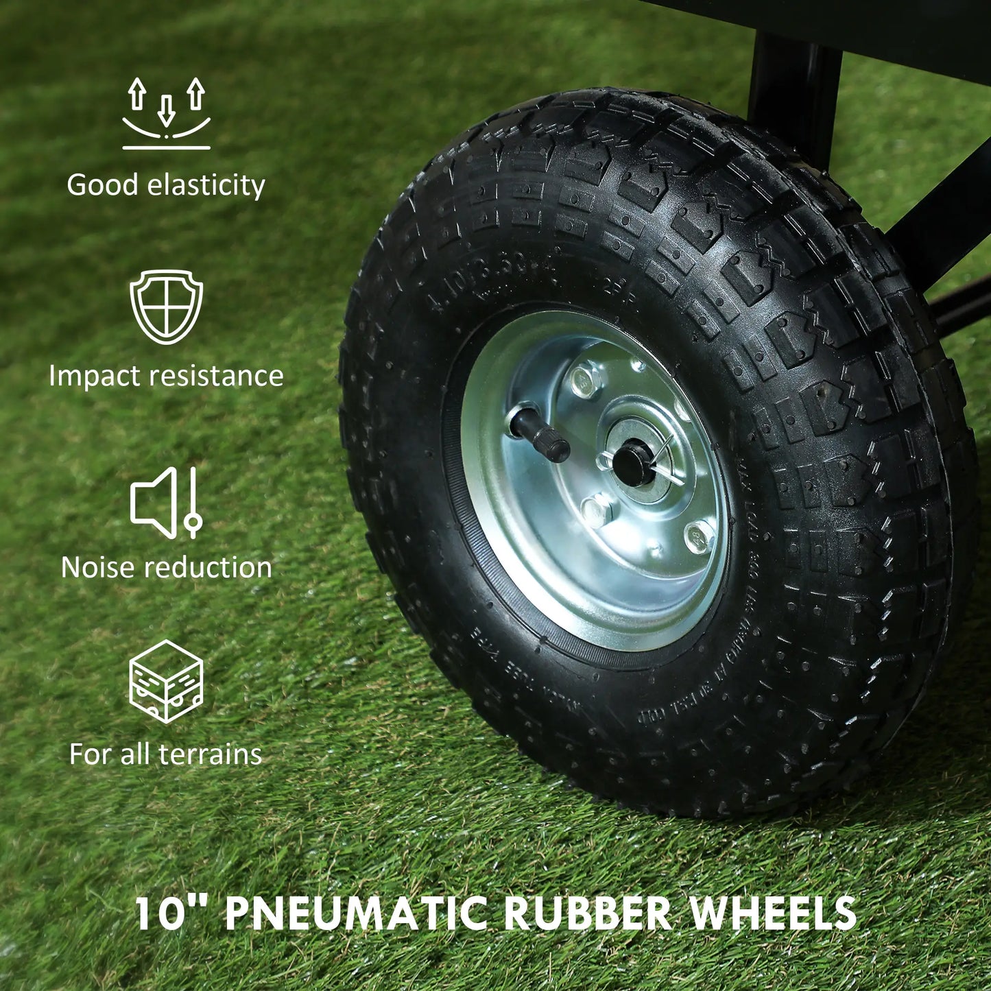 Steel Garden Cart, Utility Wagon, Removable Liner, Quick-Release Sides, 10" Wheels, 660lbs Capacity Folding Garden Carts at Gallery Canada