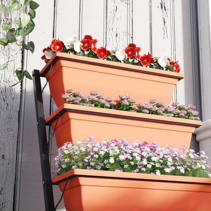 5-Tier Raised Garden Bed, Plant Stand, Flower Pots, Leaking Holes, Red Plant Stands at Gallery Canada