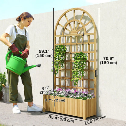 Wooden Raised Garden Bed with Trellis, Elevated Planter Box Wooden Planter Boxes at Gallery Canada