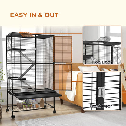 Small Animal Cage, 54"H, Removable Tray, Storage Shelf, Black Houses & Habitats at Gallery Canada