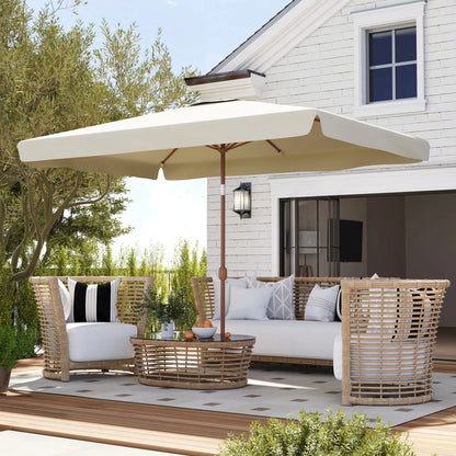 Patio Umbrella 118.1" x 78.7", UV50+ Protection, Beige Sun Umbrellas at Gallery Canada