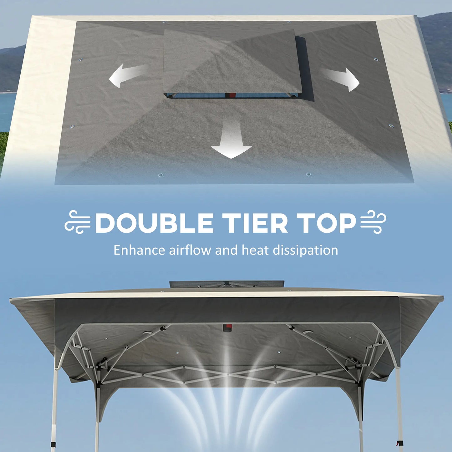 11.5 x 11.5 ft Pop Up Canopy Tent, 1-Button Setup, UPF 50+, Carry Bag, Dark Grey Pop Up Canopies at Gallery Canada