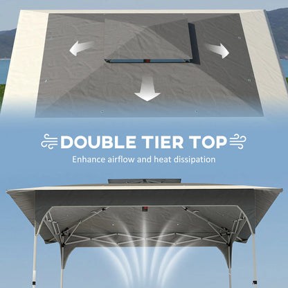 11.5 x 11.5 ft Pop Up Canopy Tent, 1-Button Setup, UPF 50+, Carry Bag, Dark Grey Pop Up Canopies at Gallery Canada