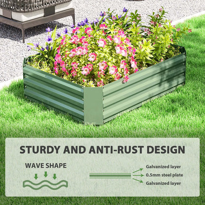 Galvanized Raised Garden Bed, 4' x 3' x 1', Metal Planter Box, Dark Green Galvanized Planter Boxes at Gallery Canada