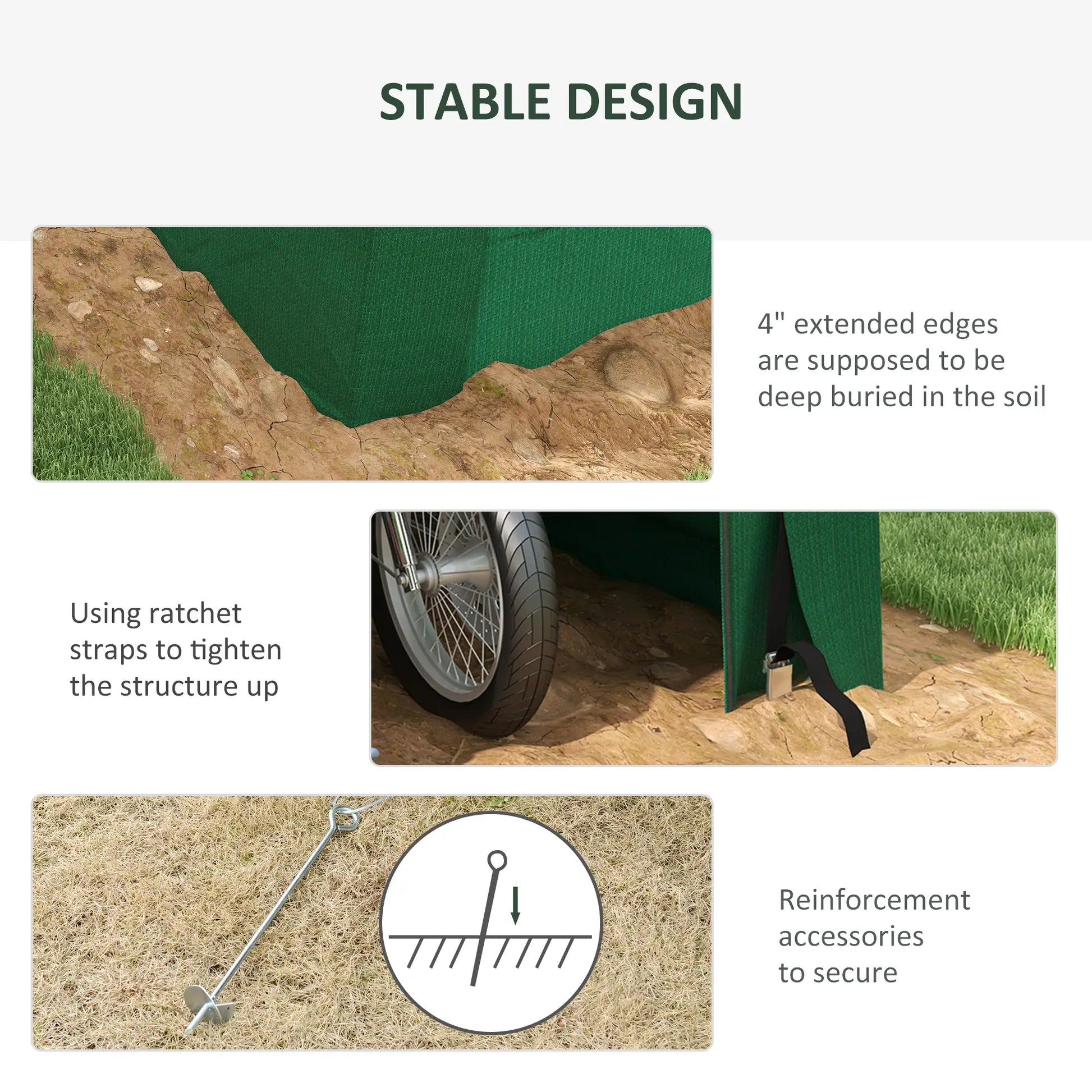 8' x 6' Carport, Sidewalls, Roll-up Door, Outdoor Storage, Green Car Shelters at Gallery Canada