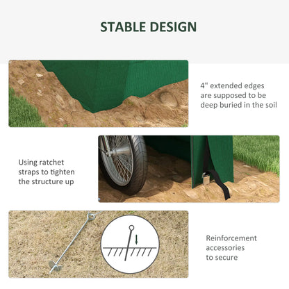 8' x 6' Carport, Sidewalls, Roll-up Door, Outdoor Storage, Green Car Shelters at Gallery Canada