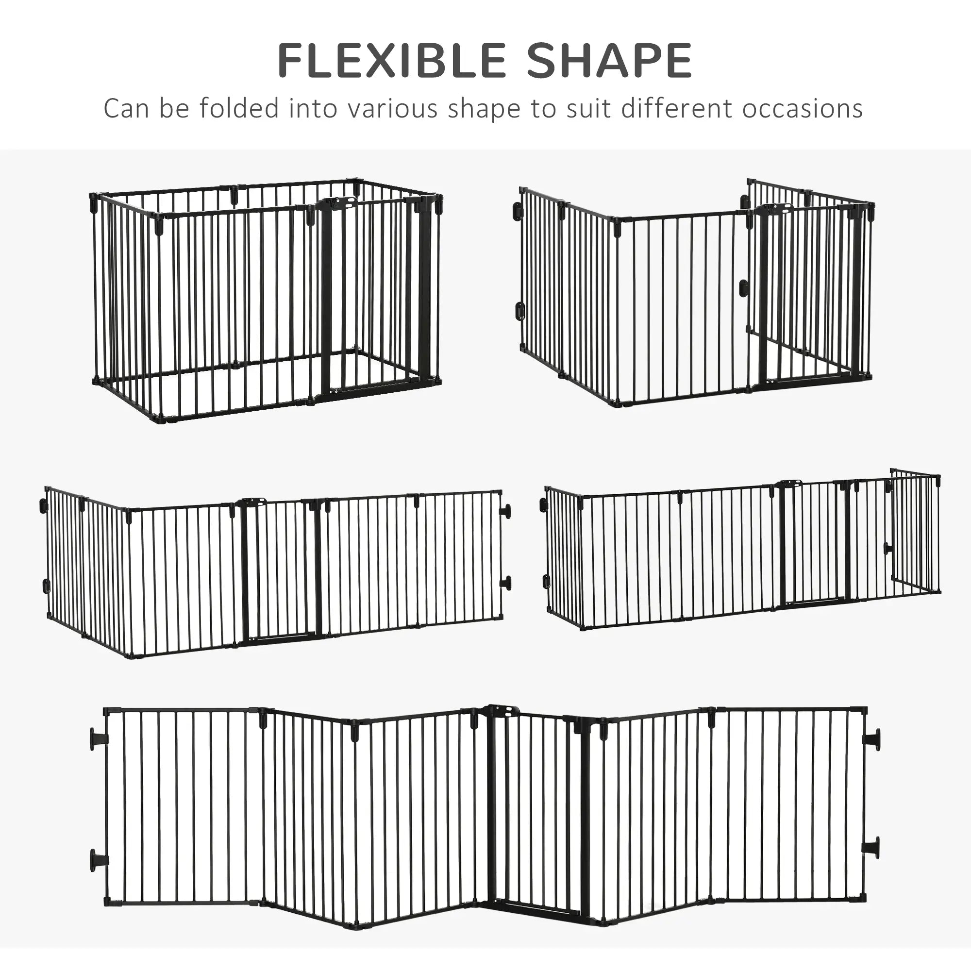 6-Panel Dog Safety Gate, Steel Fence, Black Houses, Kennels & Pens at Gallery Canada
