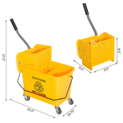 Compact Mop Bucket with Wringer, 5 Gallon, Yellow Household Supplies at Gallery Canada
