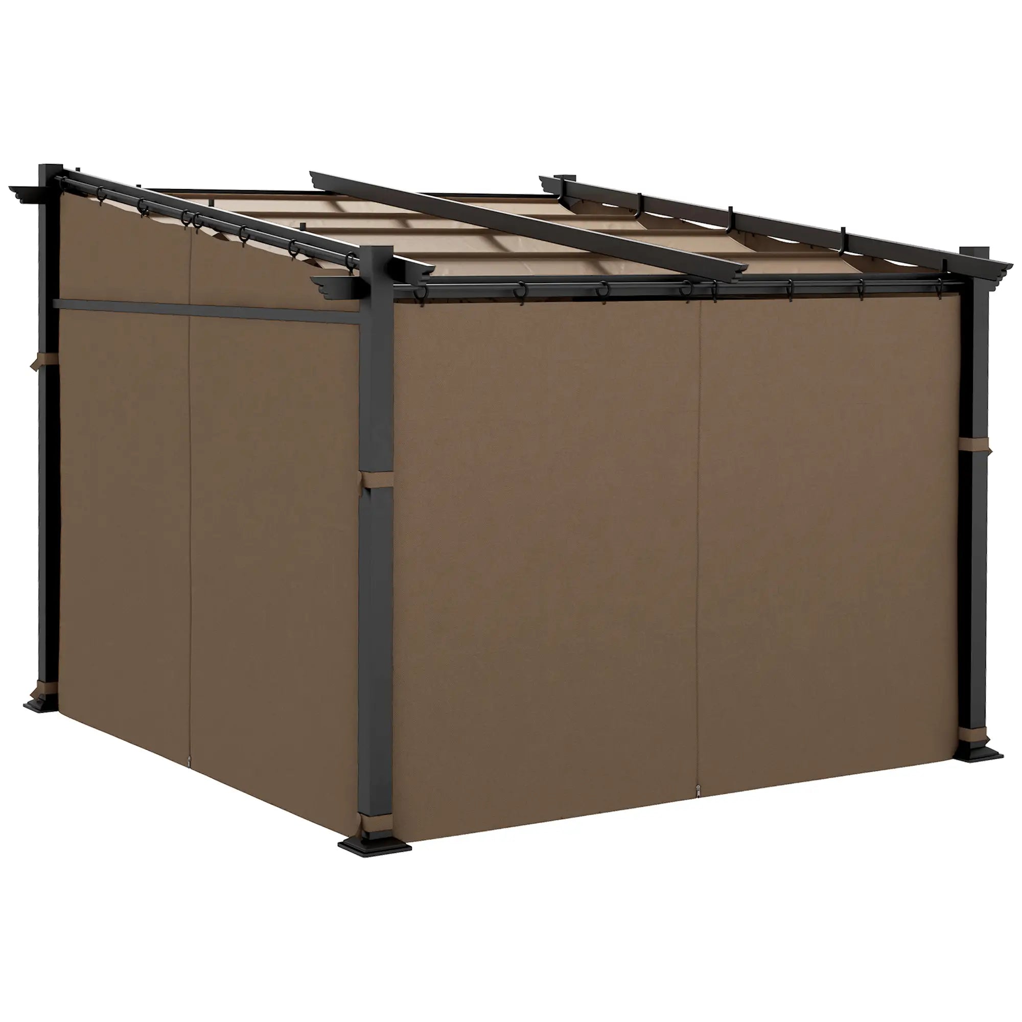 Metal Pergola, Sliding Roof Canopy, Retractable, 10' x 10', Coffee Pergolas Coffee at Gallery Canada