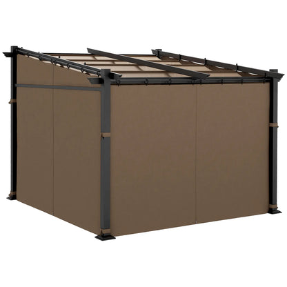 Metal Pergola, Sliding Roof Canopy, Retractable, 10' x 10', Coffee Pergolas Coffee at Gallery Canada