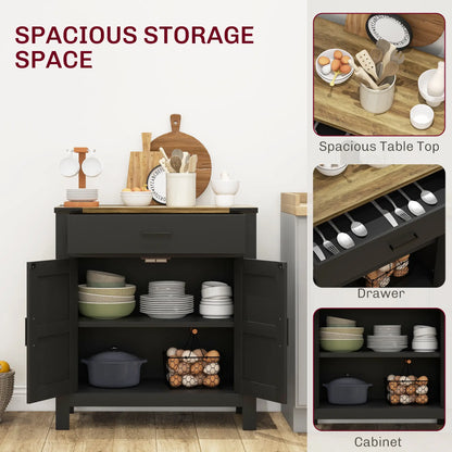 Farmhouse Buffet Cabinet, 1 Drawer, Storage Cabinet, Adjustable Shelf, Black Bar Cabinets at Gallery Canada