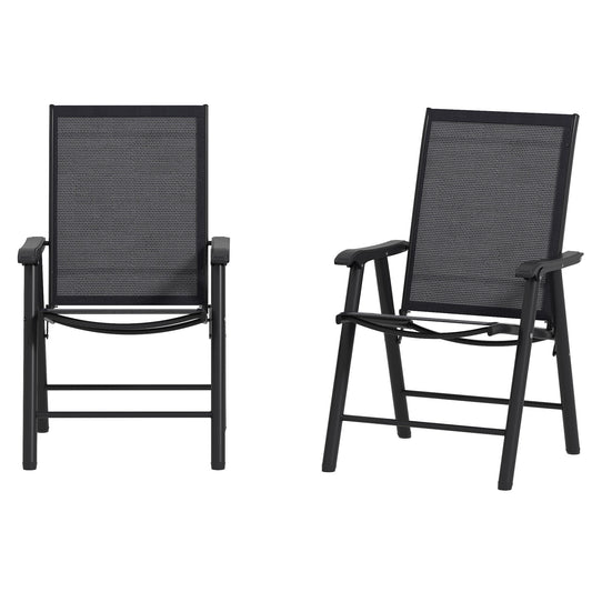 2-Piece Folding Chair Set, Patio Balcony Garden, Dark Grey Patio Chairs Dark Grey, Black at Gallery Canada