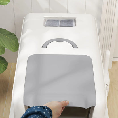 Stainless Steel Cat Litter Box, Removable Lid & Scoop, White Cat Litter Box Enclosures at Gallery Canada